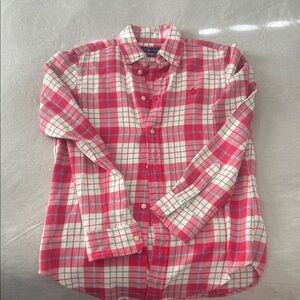 Womens Pink Plaid Shirt